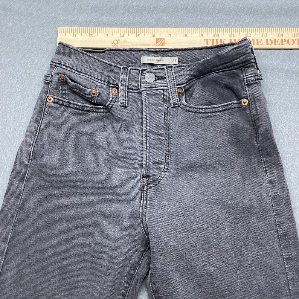 Levi's Women's Wedgie Jeans Size 27 Black Button Fly Grunge